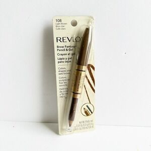 ORIGINAL Vintage Revlon Brow Fantasy Pencil and Gel #108 Light Brown SEALED 2009